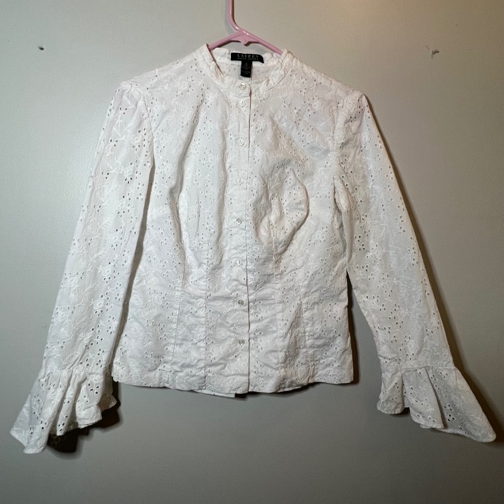 Ralph Lauren White Floral Lightweight Jacket / Cardigan